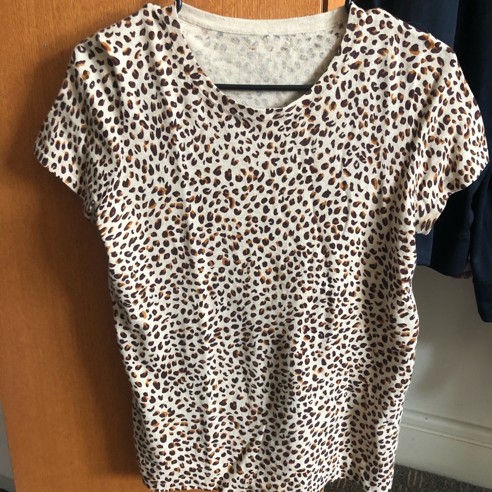 J. Crew Cheetah Short Sleeve shirt- Small